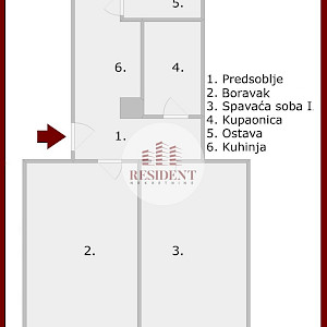LANIŠTE 2 bedroom apartment 51 m2 for renovation, 2nd floor, quiet environment, storage room