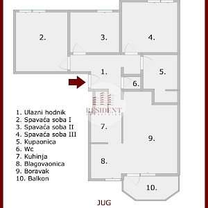 JARUN Prostran 4soban stan 87 m2, 3. kat, top lokacija, garaža, mirno okruženje, balkon, spremište, BEZ PROVIZIJE